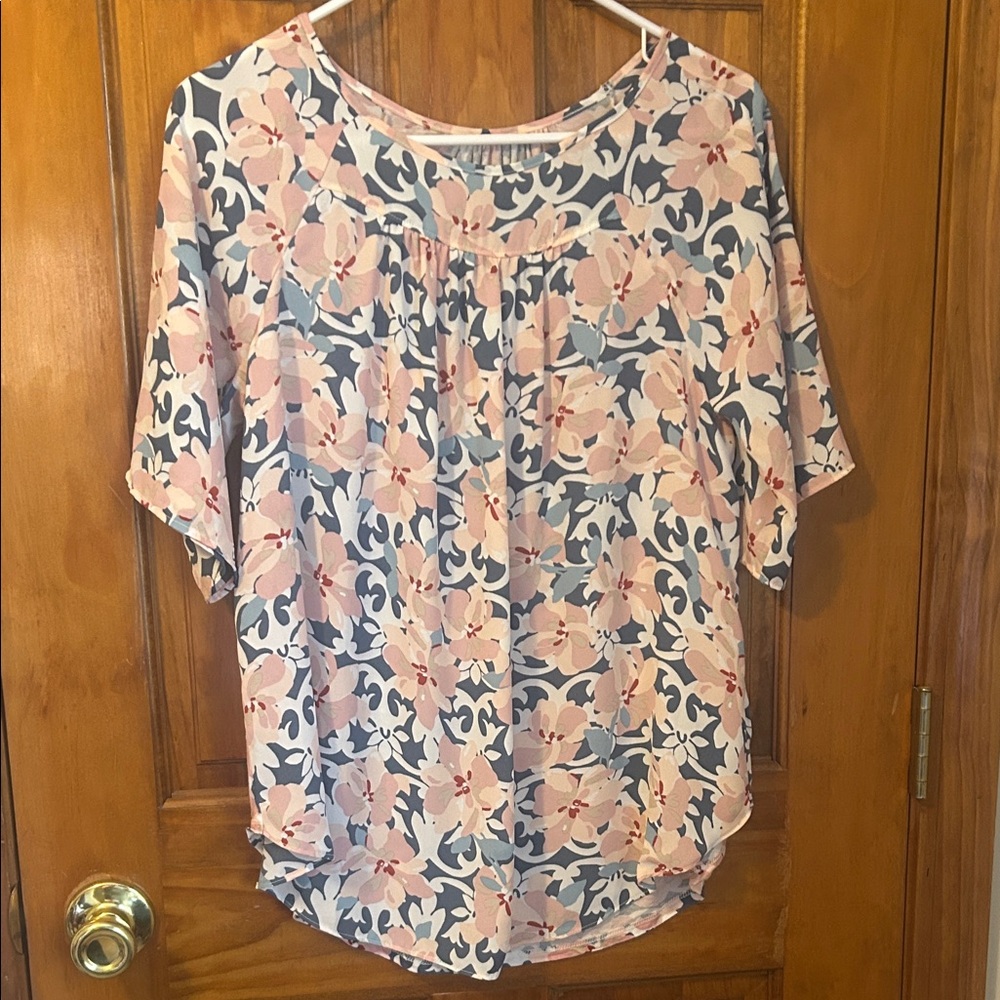 LOFT Outlet Floral Mixed Media Tee